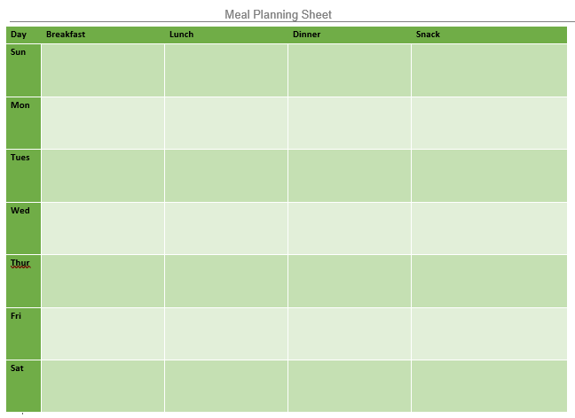 Meal Planning Templates